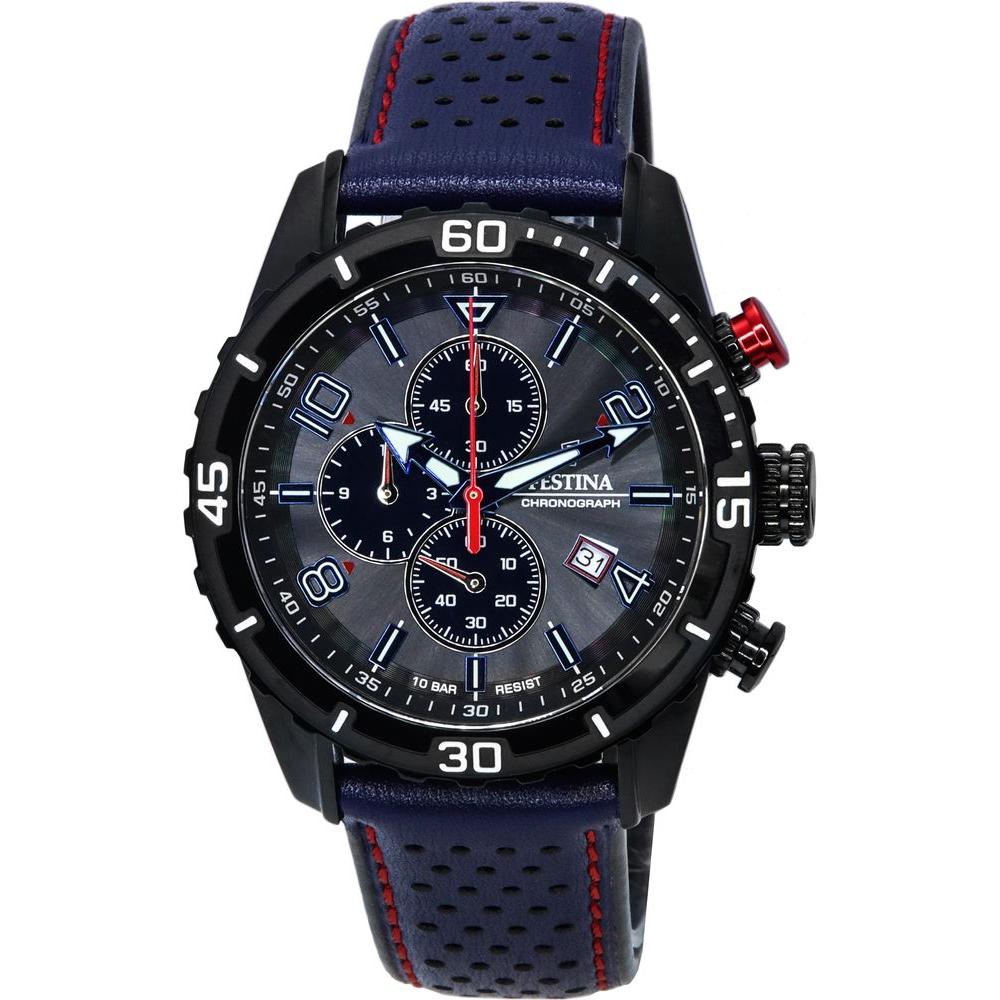 Festina Sport Chronograph F20519-3 Men's Black Leather Watch Strap Replacement