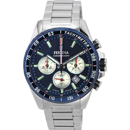 Load image into Gallery viewer, Festina Timeless Chronograph Stainless Steel Blue Dial Men&#39;s Watch F20560-2
