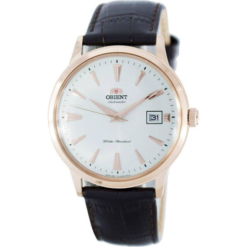 Load image into Gallery viewer, Introducing the Sophisticated Rose Gold Tone Automatic Watch with Brown Leather Strap for Men
