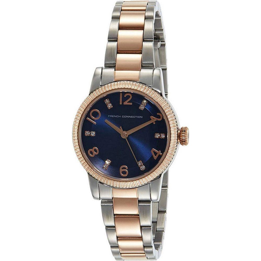 French Connection FCS1005SRGM Women's Two Tone Stainless Steel Quartz Blue Dial Watch