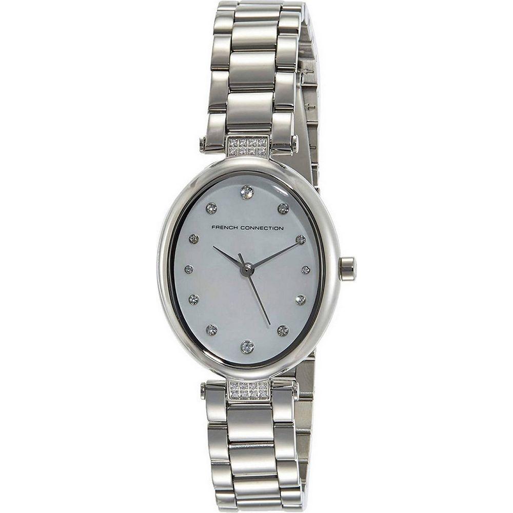 French Connection FCS1012SM Women's Crystal Accents Stainless Steel Quartz Watch - Silver