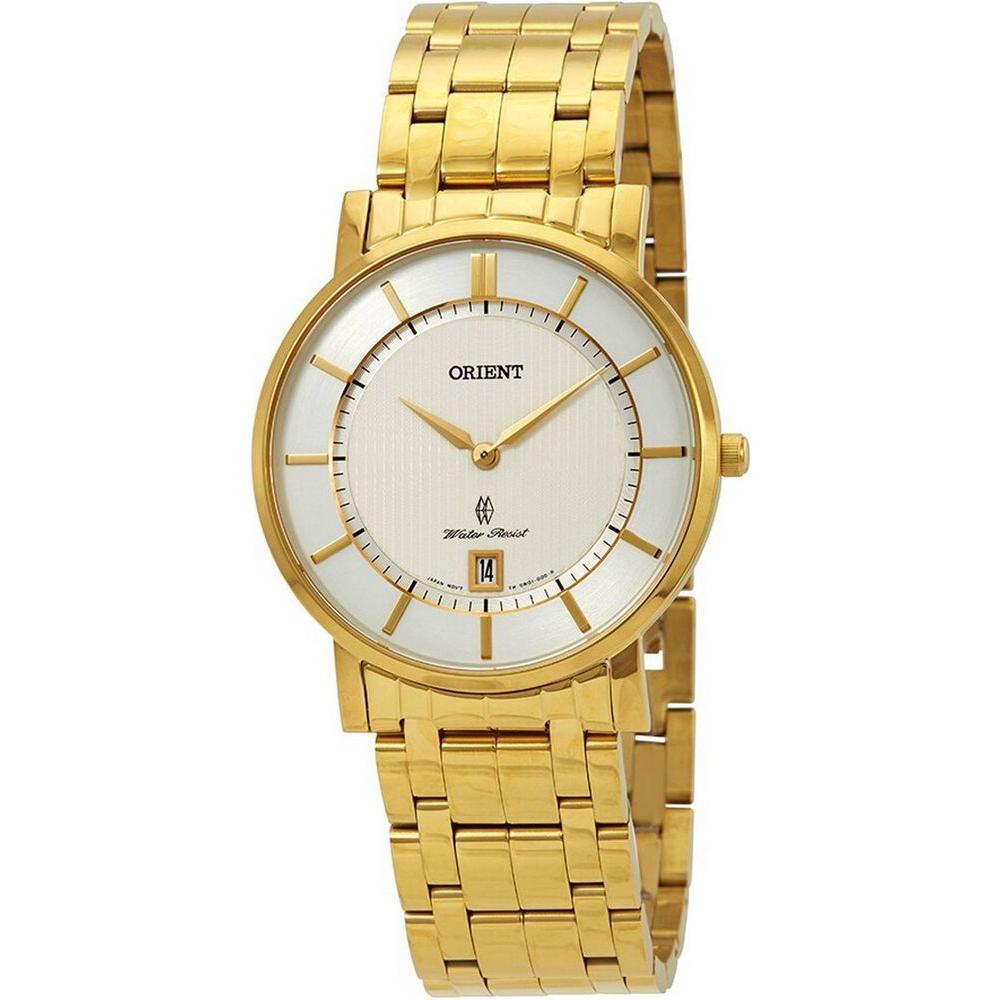 Orient Classic Gold Tone Stainless Steel White Dial Quartz FGW01001W0 Unisex Watch