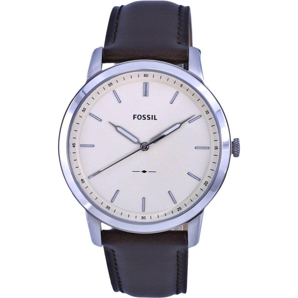 Fossil The Minimalist FS5439 Men's Stainless Steel Beige Dial Quartz Watch