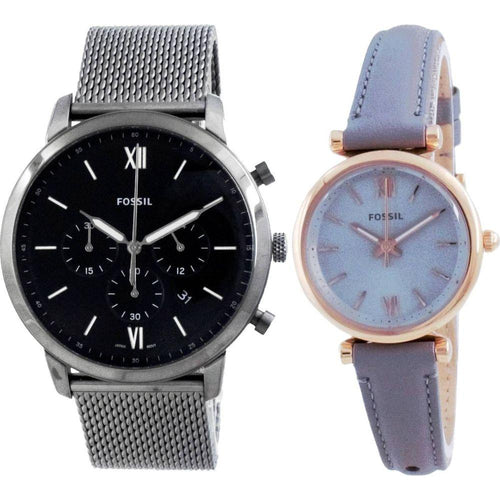 Load image into Gallery viewer, Fossil Neutra Chronograph FS5699 Men&#39;s Watch and Carlie Mini ES5068 Women&#39;s Watch Combo Set - Stainless Steel/Rose Gold
