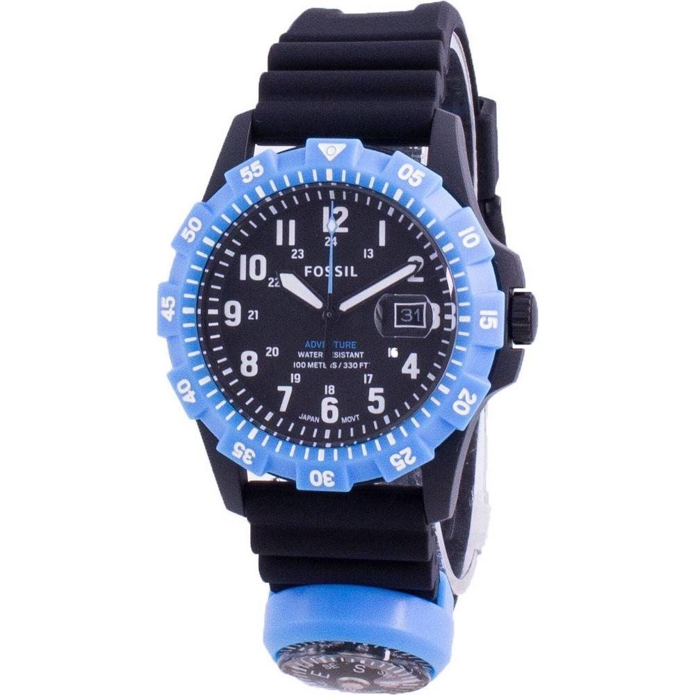 Fossil FB Adventure Compass Quartz FS5731 100M Men's Watch - Black Silicone Strap