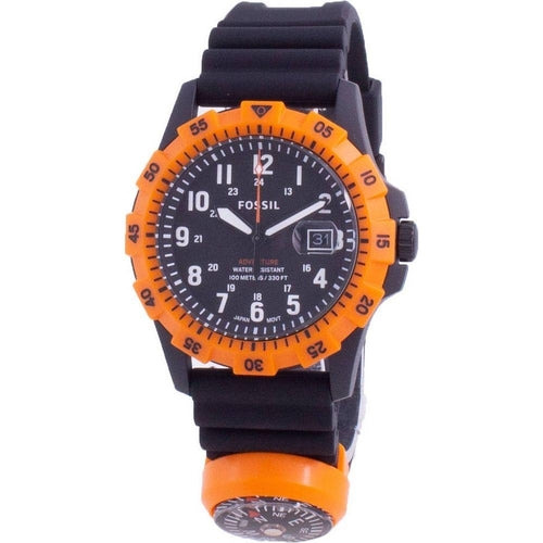 Load image into Gallery viewer, Fossil FB Adventure Compass Quartz FS5733 Men&#39;s Watch - Black Silicone Strap: Durable Replacement Watch Strap for Men in Black
