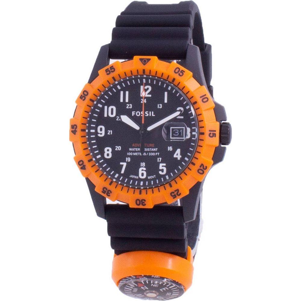 Fossil FB Adventure Compass Quartz FS5733 Men's Watch - Black Silicone Strap: Durable Replacement Watch Strap for Men in Black