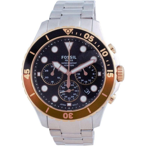 Load image into Gallery viewer, Fossil FB-03 Chronograph Black Dial Stainless Steel Quartz FS5768 100M Men&#39;s Watch
