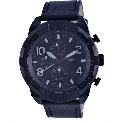 Load image into Gallery viewer, Fossil Bronson Chronograph Leather Black Dial Quartz FS5874 Men&#39;s Watch
