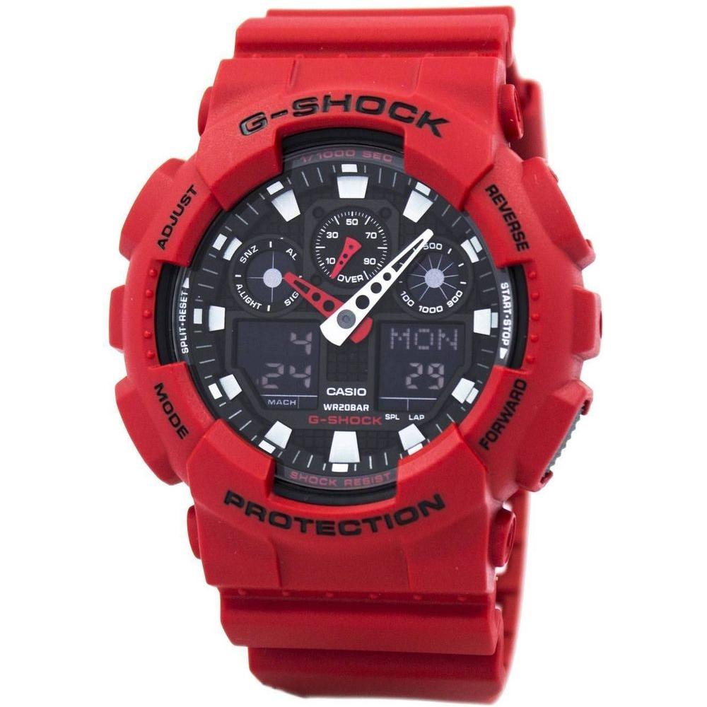 Resolute Performance: G-Resist GA-100B-4A Analog-Digital Men's Watch in Crimson Red