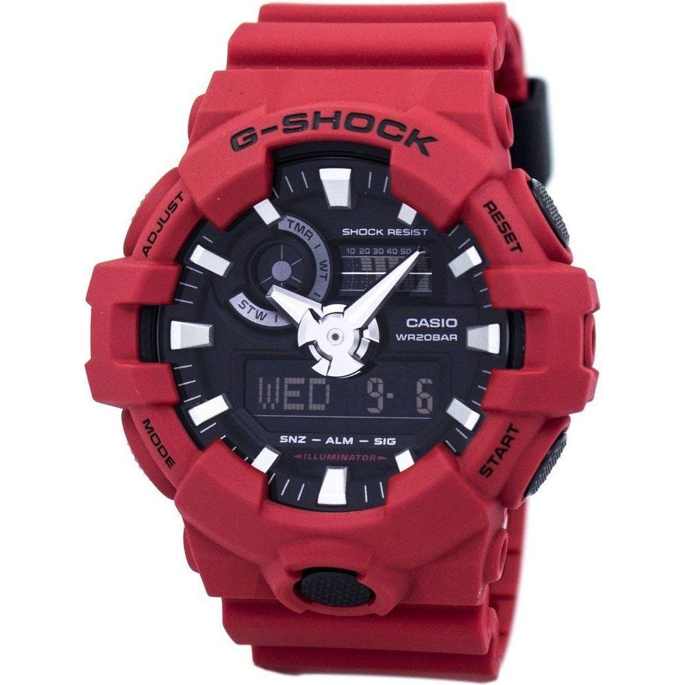 Casio G-Force Analog-Digital 200M GA-700-4A GA700-4A Men's Watch in Red