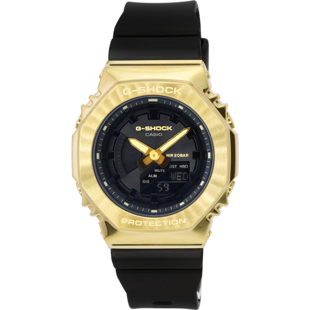 Elegant Timepieces presents: 
Glamourous Black Dial Quartz Analog Digital Women's Watch - Model 2021B, Gold and Black