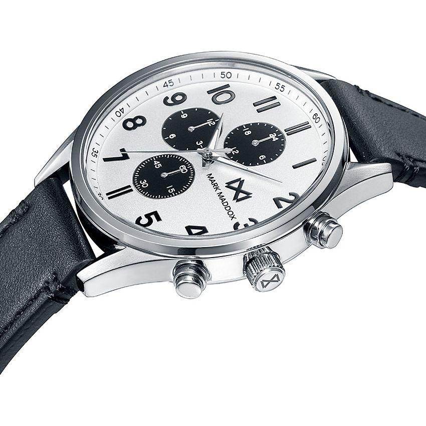 Mark Maddox Men's Quartz Chronograph Watch HC0107-05 - Sleek Black Dial, 43mm Case