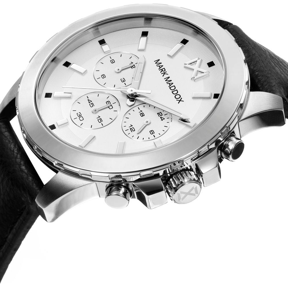 Mark Maddox Men's Quartz Chronograph Watch HC0109-07 - Sleek Black Dial, 44mm Case