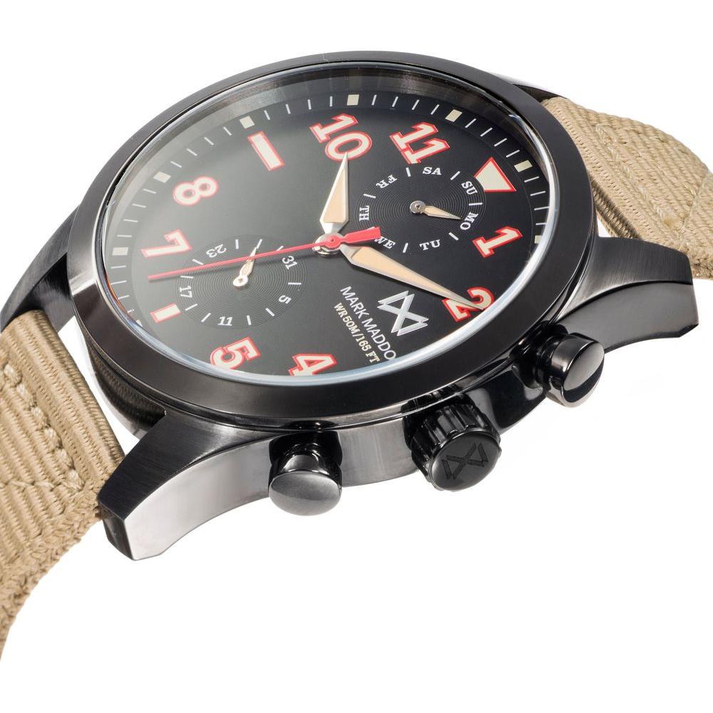 Mark Maddox Men's Quartz Watch Mod. HC7132-54 - Sleek Black Dial, 44mm Case, Water Resistant 5 ATM