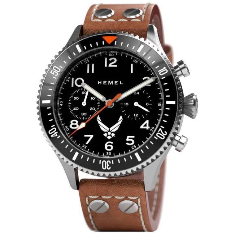 Hemel USAF Special Edition Specialist Black Quartz Men's Watch - Model HFUSAF1-01