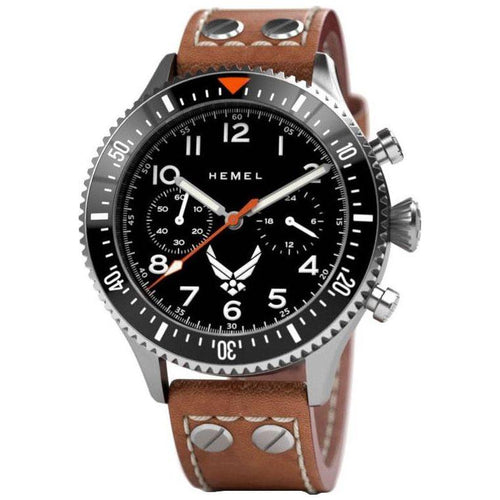 Load image into Gallery viewer, Hemel USAF Special Edition Mission Objectives Black With Super-LumiNova C3 Dial Quartz HFUSAF1-03 100M Men&#39;s Watch
