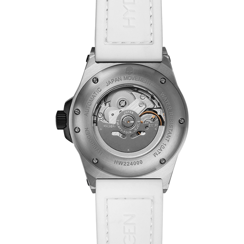 Hydrogen Otto White Silver Unisex Automatic Self-Winding Watch - Model H-1001