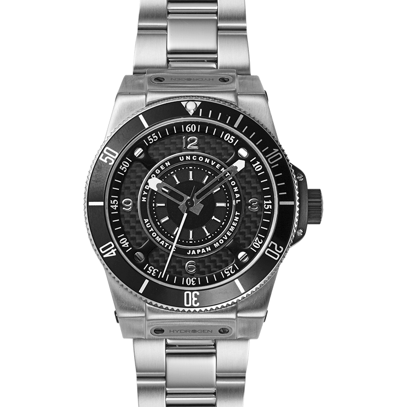 HYDROGEN Sportivo Silver Black Bracelet Unisex Watch - Model HSB-316L