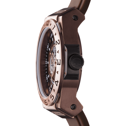 Load image into Gallery viewer, HYDROGEN Vento All Brown Duo Unisex Watch - Model HVT-42RG-BR - Rose Gold Stainless Steel Case - Brown Silicone Band

