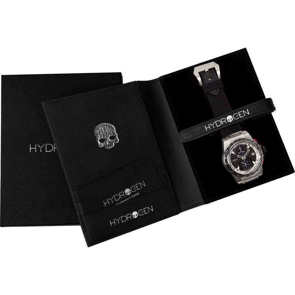 Hydrogen Otto Chrono Black Silver Unisex Watch - Model HOC-BS-001