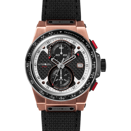 Load image into Gallery viewer, Hydrogen Otto Chrono Black and Rose Gold Unisex Watch H-OCB-RG001

