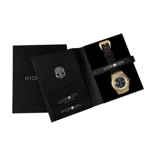 Load image into Gallery viewer, HYDROGEN Otto Chrono All Gold Men&#39;s Watch - Model HC-44G-M1, Authentic Carbon Fiber Pattern Dial
