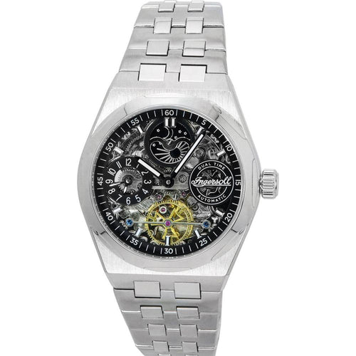 Load image into Gallery viewer, Ingersoll The Broadway Dual Time Skeleton Black Dial Automatic I12901 Men&#39;s Watch
