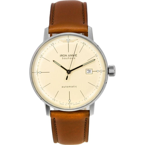 Load image into Gallery viewer, Introducing the Iron Annie Bauhaus Leather Strap Replacement in Beige for Men&#39;s Watches
