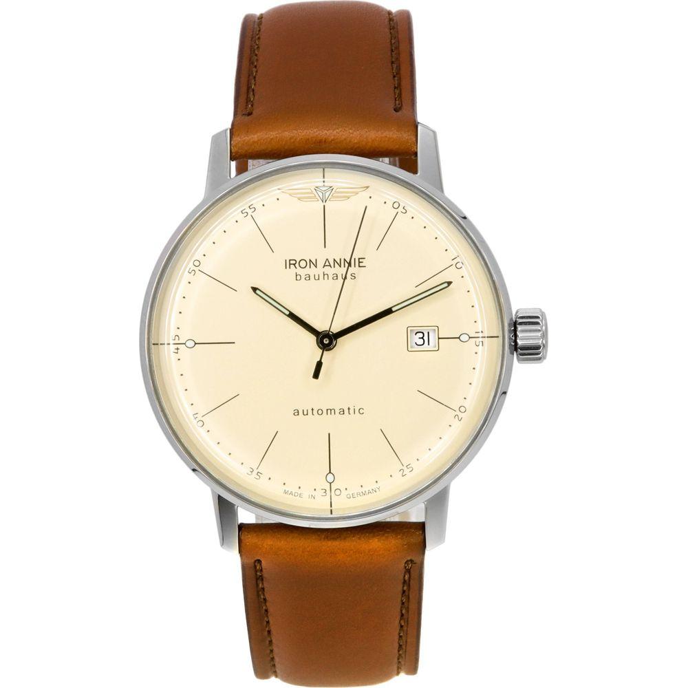 Introducing the Iron Annie Bauhaus Leather Strap Replacement in Beige for Men's Watches