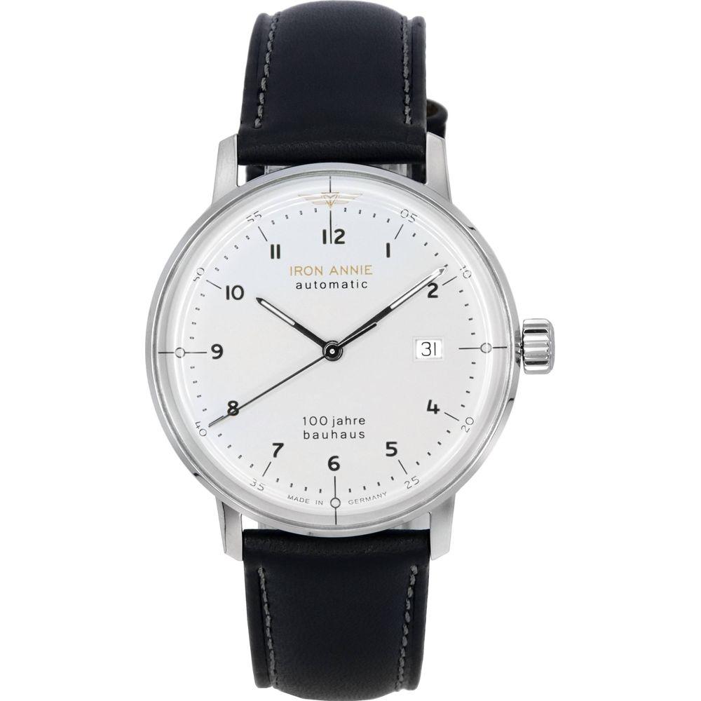 Iron Annie 100 Jahre Bauhaus Men's Automatic Leather Strap Watch - White Dial, Model 50561