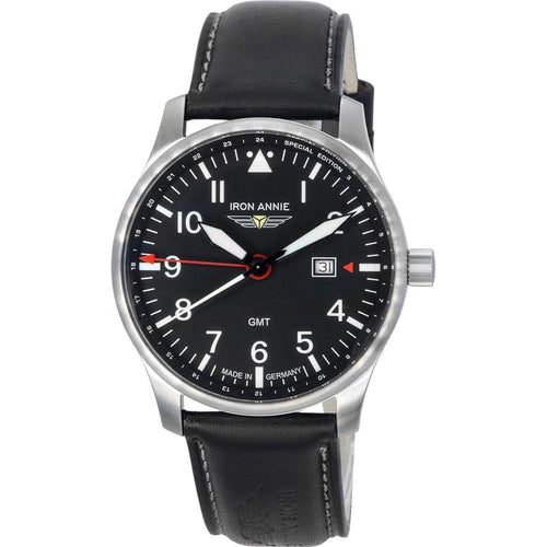 Load image into Gallery viewer, Iron Annie F13 Tempelhof Special Edition GMT Leather Strap - Black (Men&#39;s)
