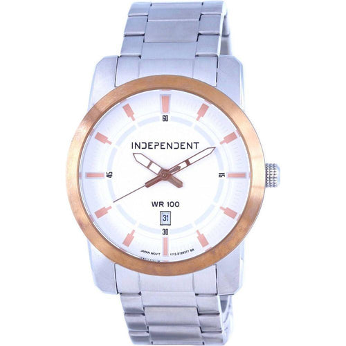 Load image into Gallery viewer, Independent Stainless Steel White Dial Quartz IB5-438-11 100M Men&#39;s Watch
