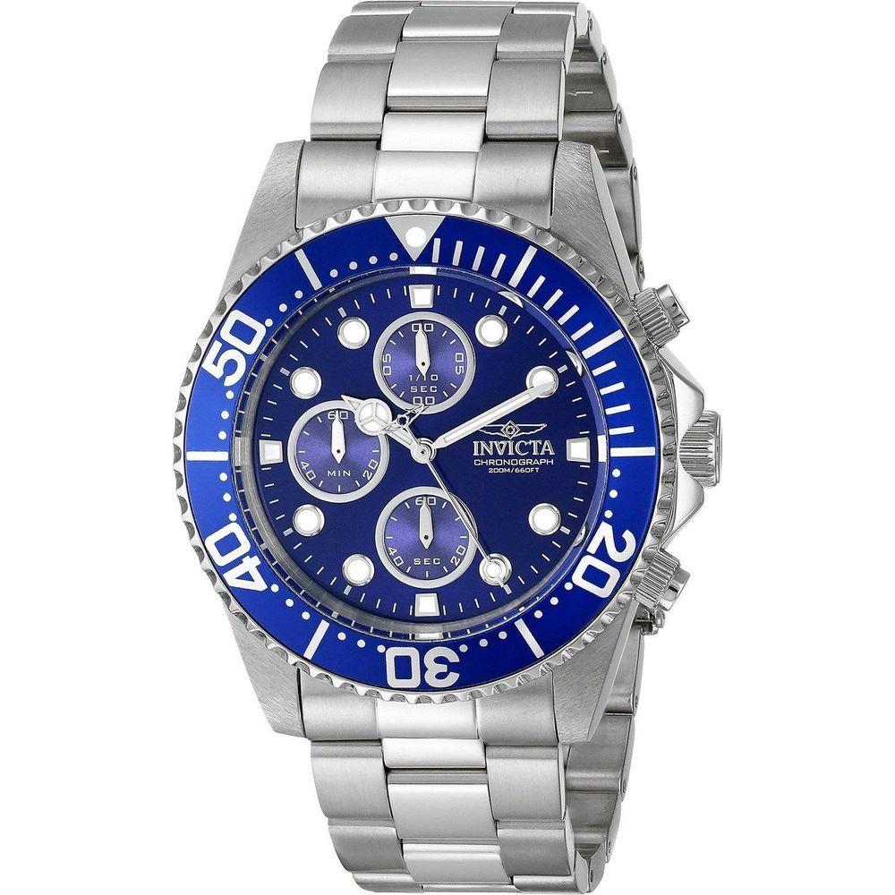 Invicta Pro Diver Chronograph 200M 1769 Men's Stainless Steel Blue Dial Watch