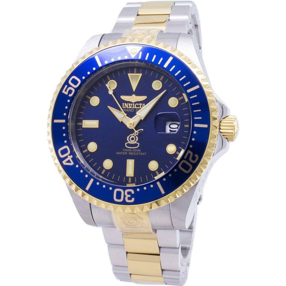 Invicta Grand Diver 27613 Automatic Two Tone Men's Watch, Blue Dial, 300M Water Resistance