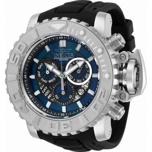 Load image into Gallery viewer, Invicta Sea Hunter Chronograph Diver&#39;s Quartz 32637 200M Men&#39;s Watch - Blue Dial, Stainless Steel Case, Silicone Strap
