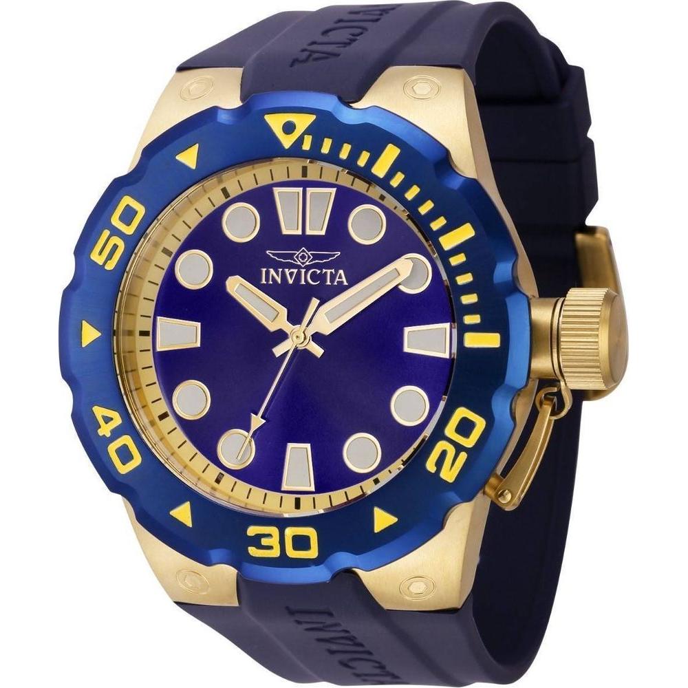 Invicta Pro Diver 37740 Men's Black Dial Quartz Silicone Strap 200M Diver's Watch: Elegant Replacement Black Silicone Watch Strap for Men
