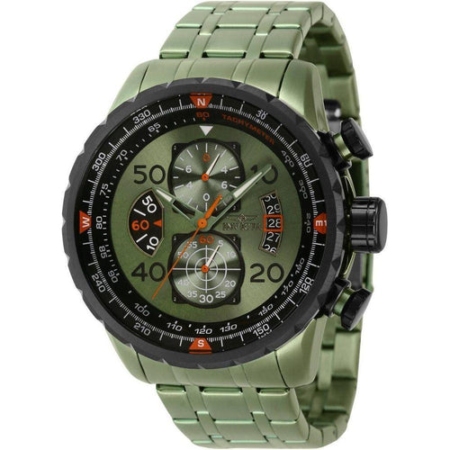 Load image into Gallery viewer, Invicta Aviator Chronograph Stainless Steel Green Dial Quartz 40703 100M Men&#39;s Watch

