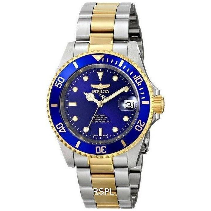 Invicta Men's Automatic Pro Diver 200M 8928OB Two Tone Stainless Steel Watch, Blue Dial