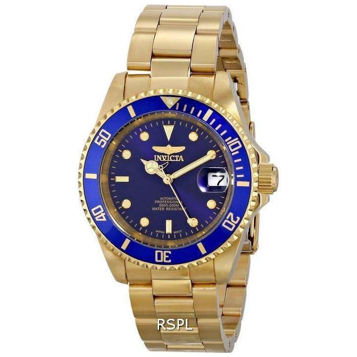Invicta Pro Diver 8930OB Men's Blue Dial Gold-Plated Automatic Watch