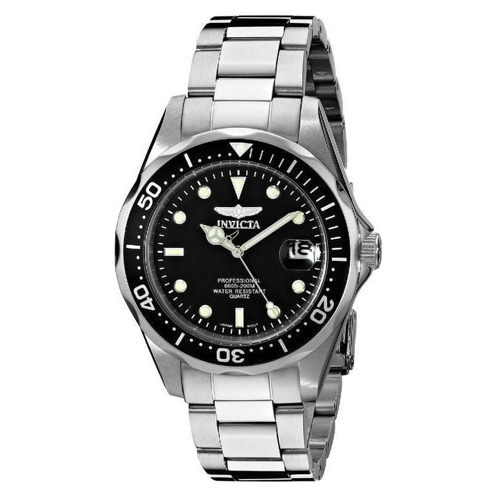 Invicta Pro Diver 200M Quartz Black Dial 8932 Men's Stainless Steel Watch