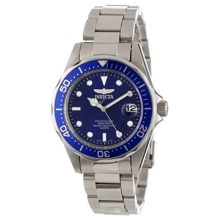 Invicta Pro Diver 200M Quartz Blue Dial 9204 Men's Stainless Steel Bracelet Watch