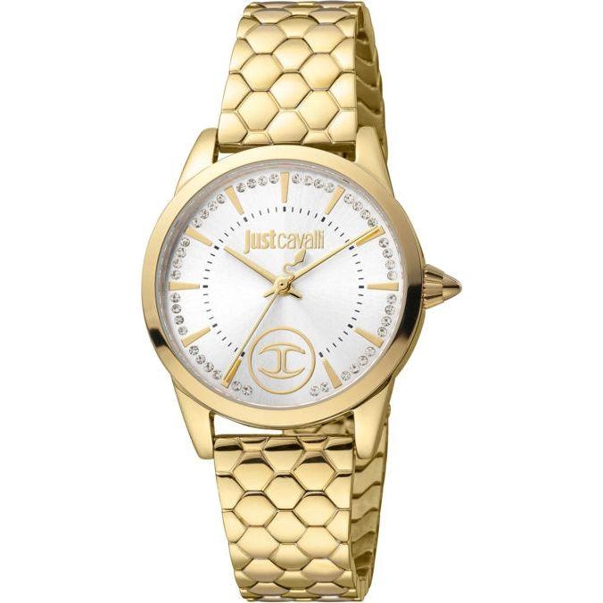 Just Cavalli Mod. Glam Women's Gold Tone Stainless Steel Water Resistant Quartz Wristwatch - Model GC3L003L