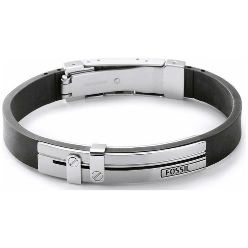 Load image into Gallery viewer, Fossil PU Stainless Steel And Black Rubber Bracelet JF85096040 For Men
