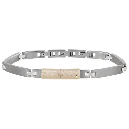 Load image into Gallery viewer, Maserati J Steel And White Leather JM218AMD03 Men&#39;s Bracelet
