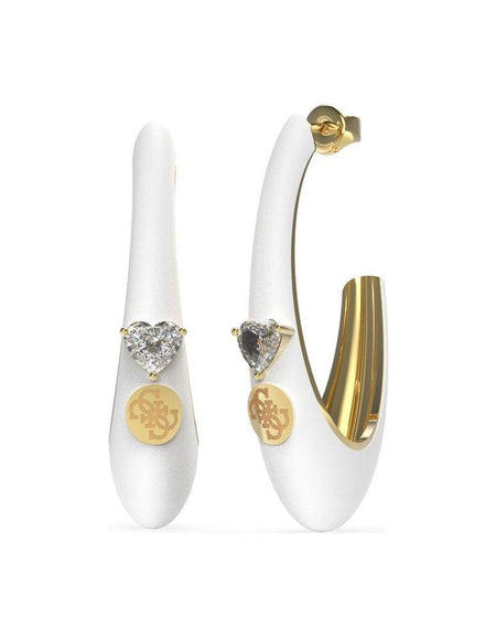 "Enchanting Gold and White Elegance Earrings by GUESS JEWELS"