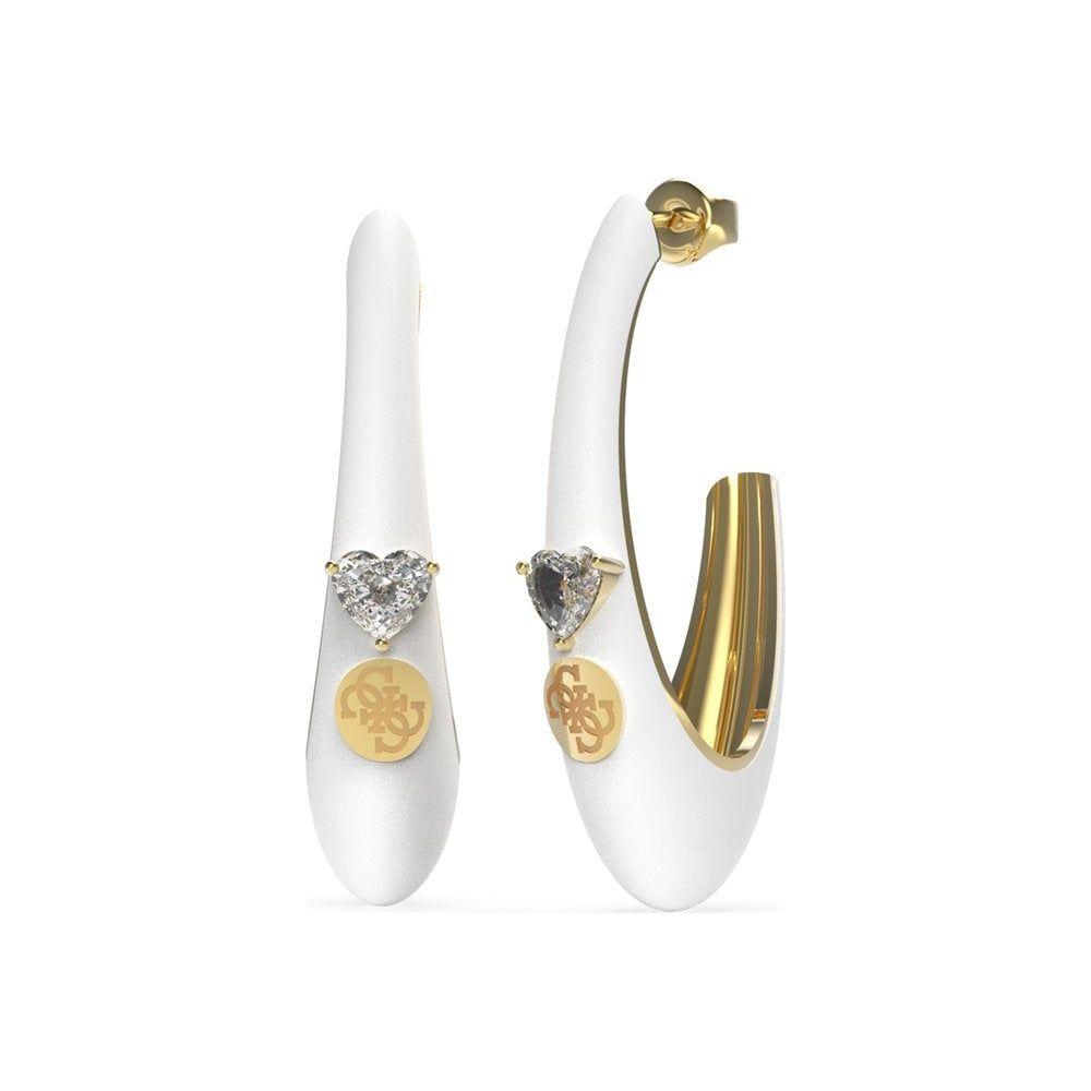 "Enchanting Gold and White Elegance Earrings by GUESS JEWELS"