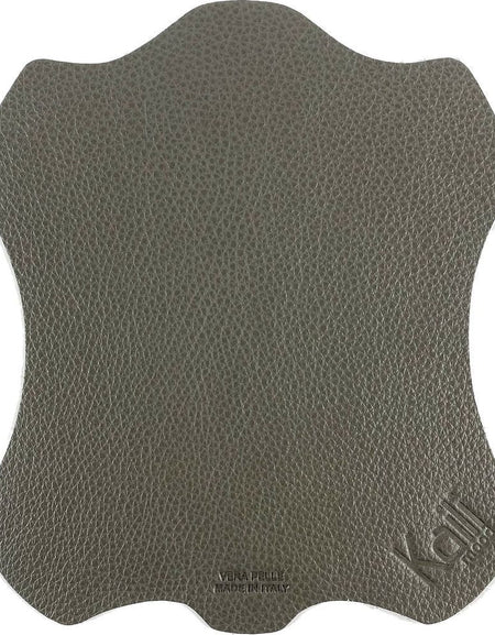 K0001FB | Tappetino per Mouse Made in Italy in Vera Pelle pieno fiore, grana dollaro - Colore Grigio - Dimensioni: cm 20 x 23 - Confezione: Sacchetto tubolare Tnt-0