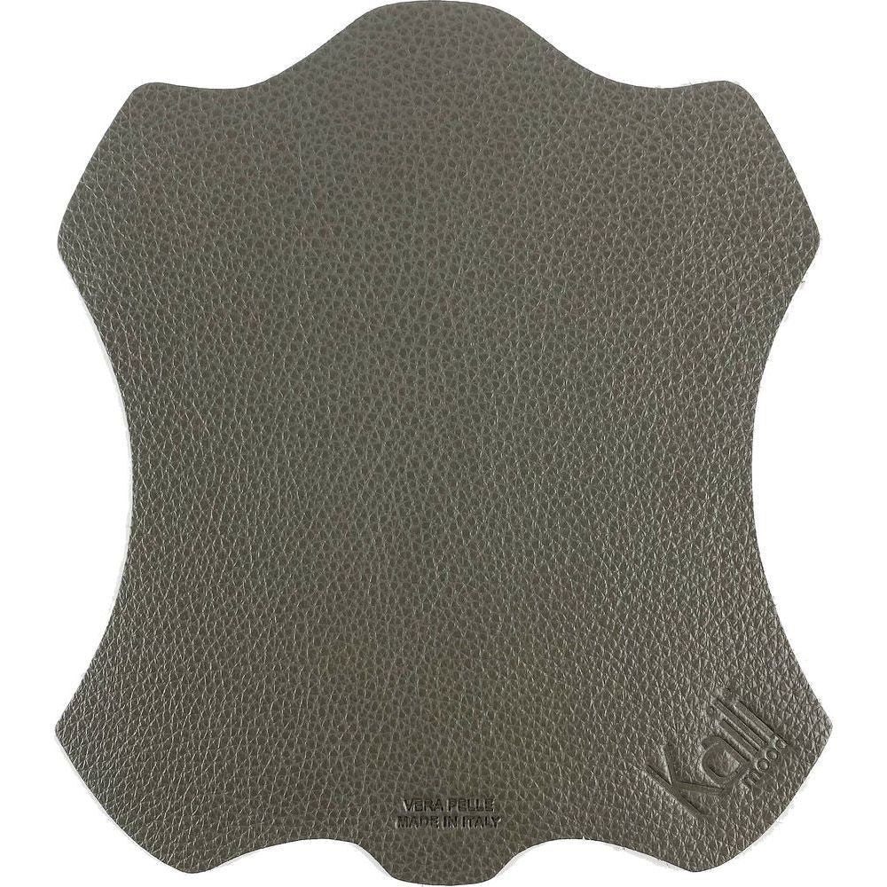 K0001FB | Tappetino per Mouse Made in Italy in Vera Pelle pieno fiore, grana dollaro - Colore Grigio - Dimensioni: cm 20 x 23 - Confezione: Sacchetto tubolare Tnt-0