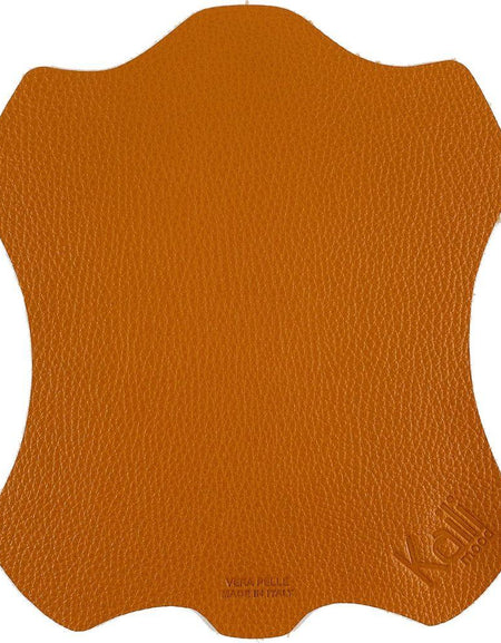 K0001LB | Tappetino per Mouse Made in Italy in Vera Pelle pieno fiore, grana dollaro - Colore Arancione - Dimensioni: cm 20 x 23 - Confezione: Sacchetto tubolare Tnt-0